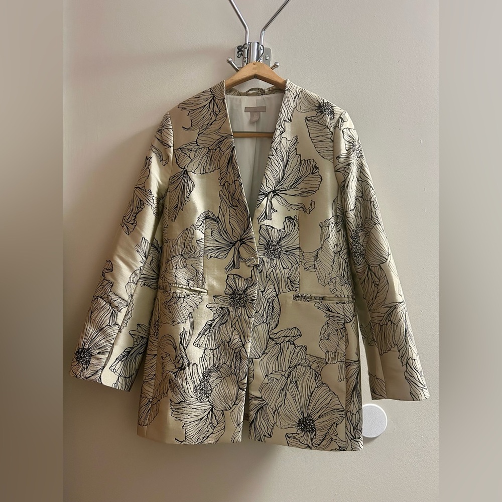 H&M Jacquard Print Blazer Jacket Blogger Fave - Picture 7 of 10